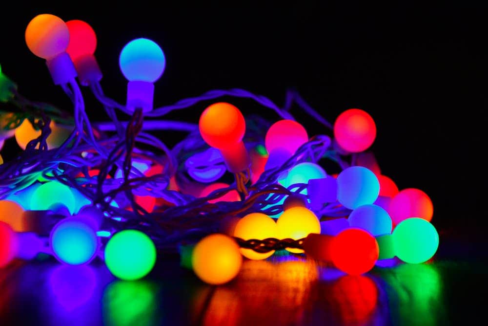 Brightly colored string of lights - a metaphor for remote sessions